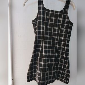 SO Plaid Black and White Casual Dress